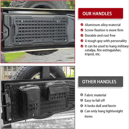 Tailgate Tactical Panel for Wrangler Tailgate Tool Kit Organizer Racks Compatible with Wrangler 2007-2022 JK JKU 2018-2022 JL JLU