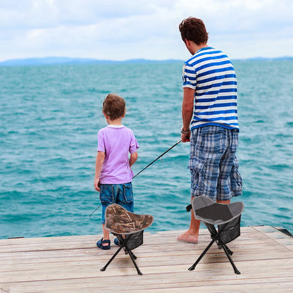 2 Pack Folding Trippod Stool Lightweight, Portable 3 Legged Tripod Chairs for Adults Fishing Backpacking Hunting, Camo
