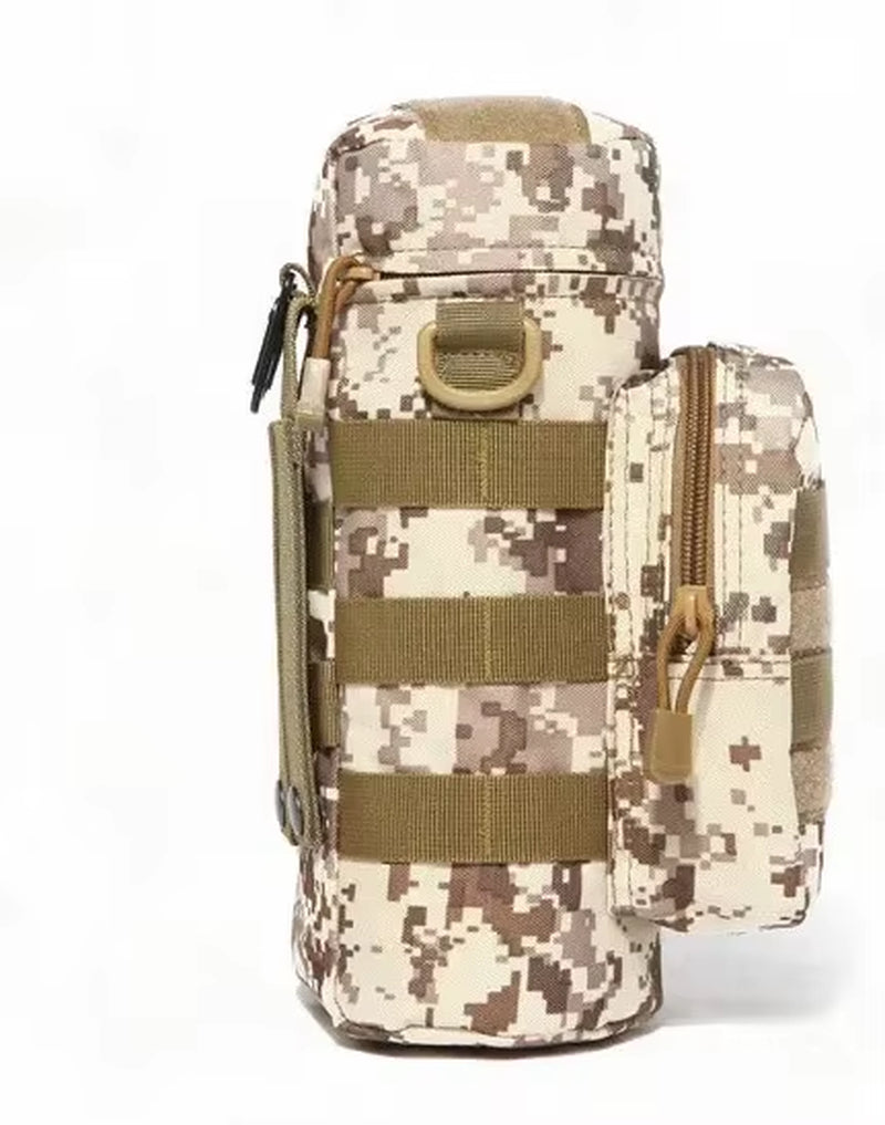 Tactical Molle Zipper Camo Water Bottle Pouches Small Mess Pouch Nylon Waterproof Waist Bag Outdoor Travel Sports Bottle Pouch