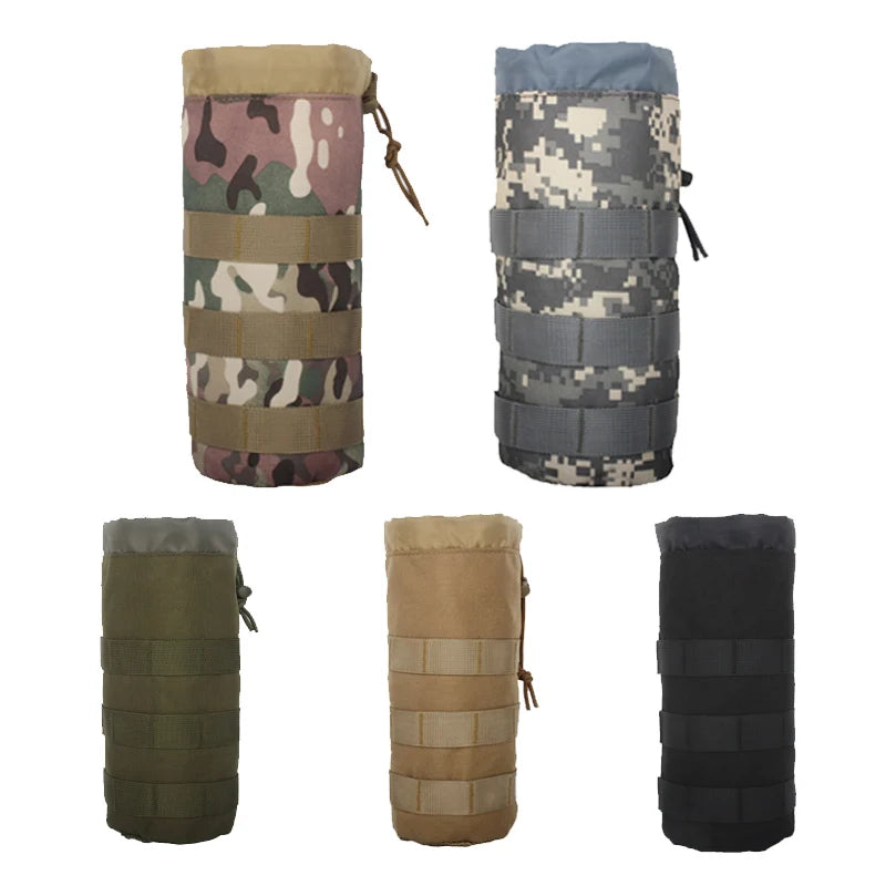 Outdoor Tactical Molle Water Bottle Pouch Portable Camping Water Kettle Bags for Backpack Vest Men'S Travel Cycling Camping Bag