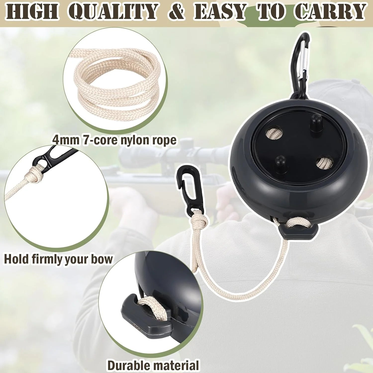 2 Pcs Tree Stand Gear Hoist 29.5 Ft Retractable Bow & Gear Hoist Bow Hunting Gear Accessories for Hunting Bow, Black