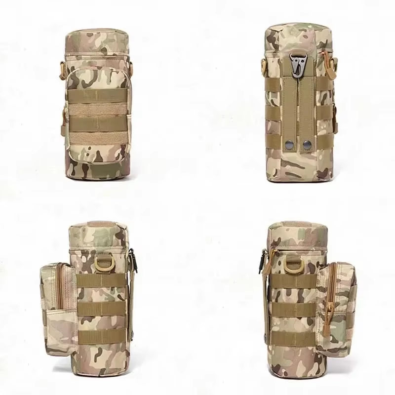 Tactical Molle Zipper Camo Water Bottle Pouches Small Mess Pouch Nylon Waterproof Waist Bag Outdoor Travel Sports Bottle Pouch