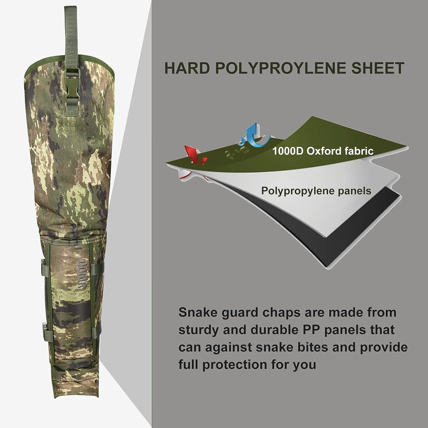 Foreverlast Snake Guard Chaps Camouflage- Hunting Gear with Full Protection