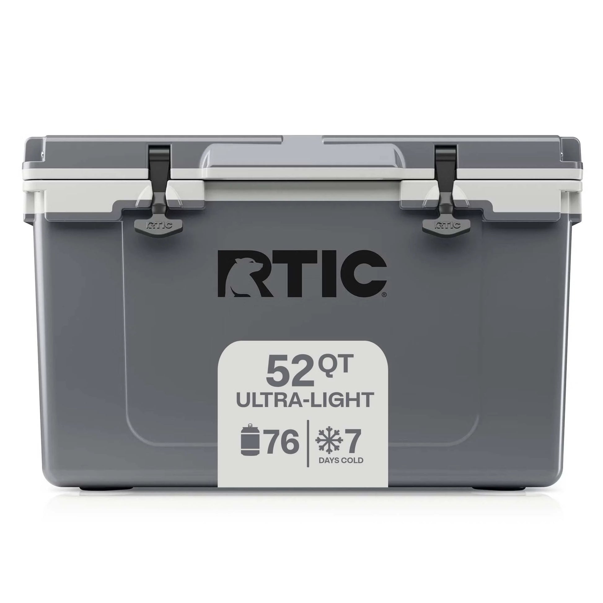 52 QT Ultra-Light Hard-Sided Ice Chest Cooler, Fits 76 Cans, Dark Grey & Cool Grey