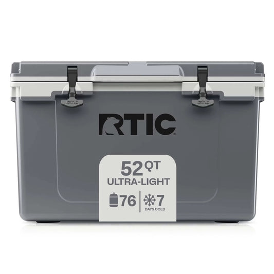 52 QT Ultra-Light Hard-Sided Ice Chest Cooler, Fits 76 Cans, Dark Grey & Cool Grey