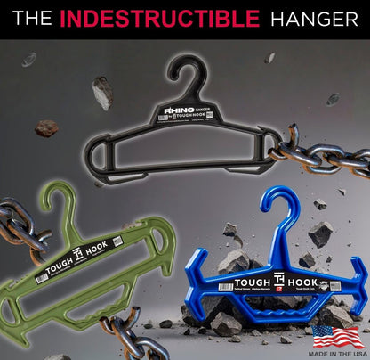 Original Multipurpose Heavy Duty Hanger, USA Made, Anti-Slip, 200 Lb Capacity, Ideal for Tactical Gear, Body Armor, Scuba, Fitness Vests, 1 Black Plastic Piece