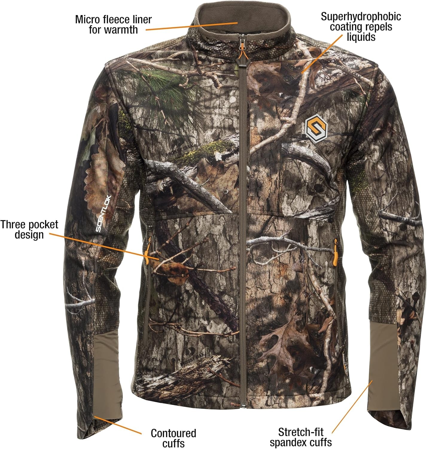 Forefront Midweight Water Repellent Camo Hunting Jacket for Men