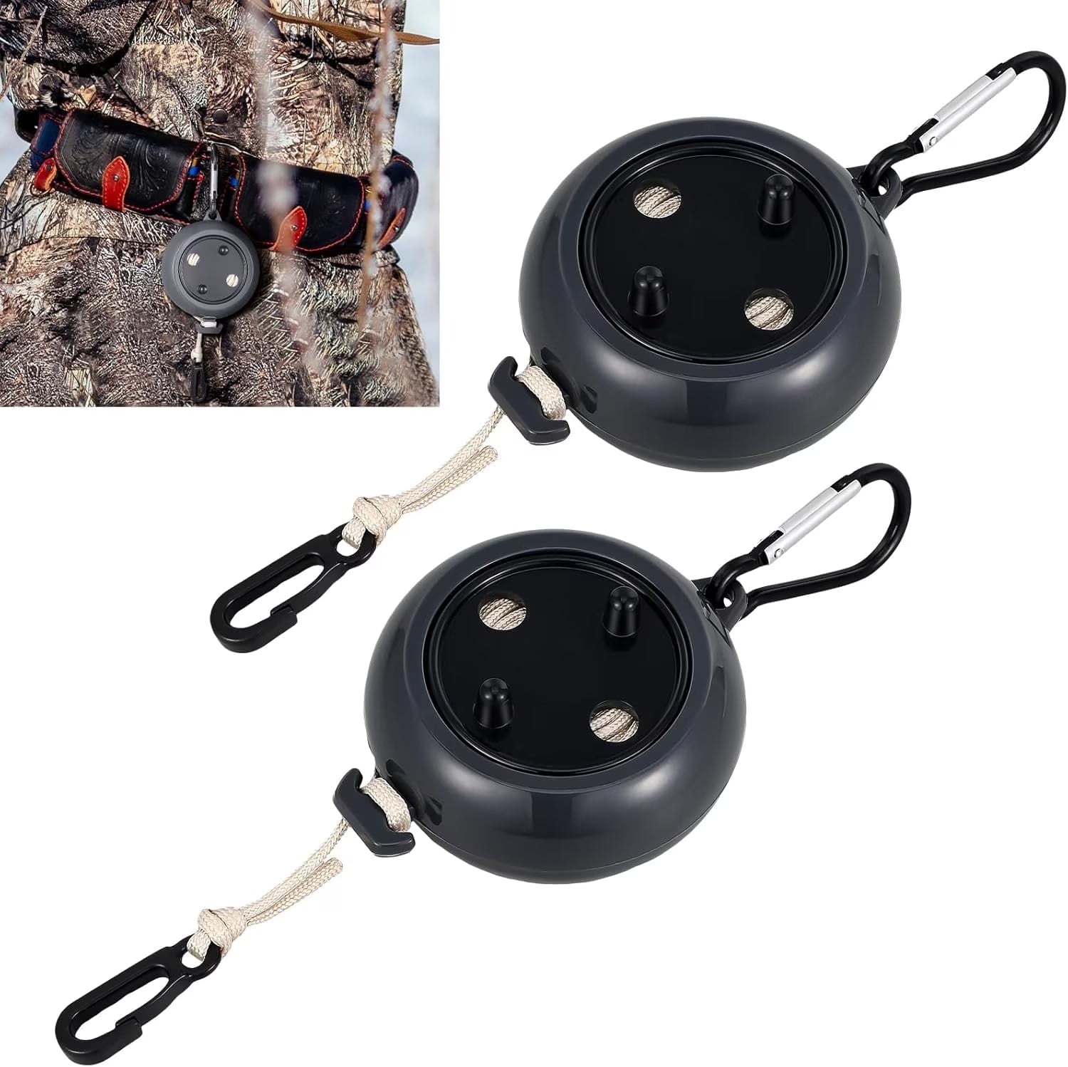 2 Pcs Tree Stand Gear Hoist 29.5 Ft Retractable Bow & Gear Hoist Bow Hunting Gear Accessories for Hunting Bow, Black