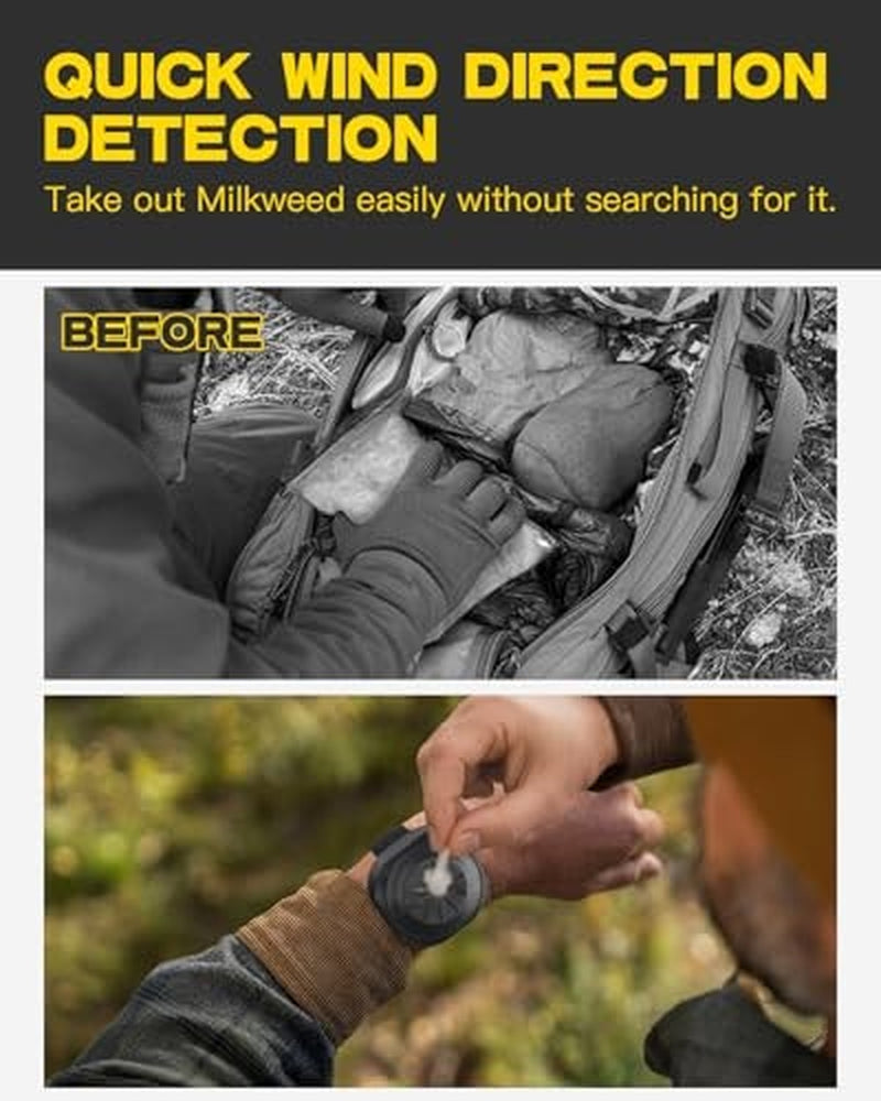 JISHAHS 3-Pack Wind Direction Indicator - Milkweed Dispenser for Hunters -