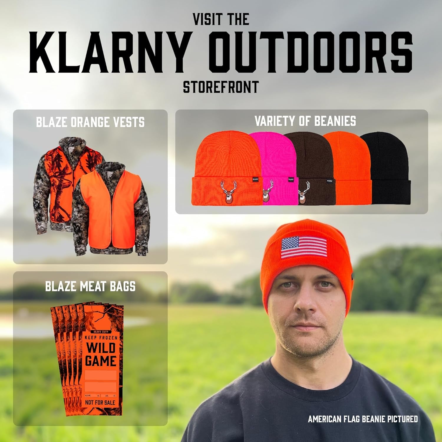 Klarny High Visibility Waterproof Orange Safety Vest for Hunting and Gear