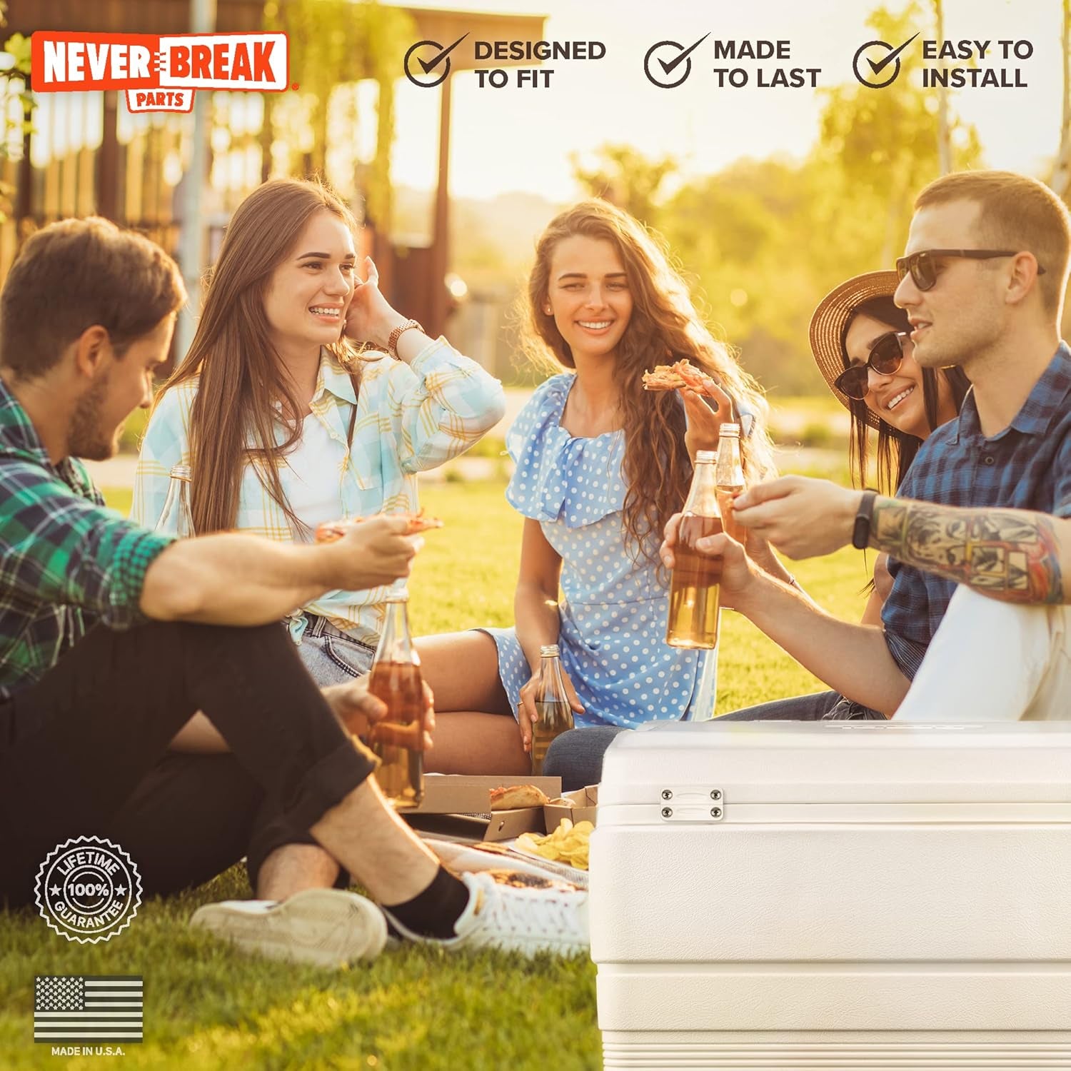 - 2 Pack White Igloo Cooler Hinges Replacement with Screws | High Strength Igloo Cooler Replacement Parts | Igloo Parts Kit for Ice Chests