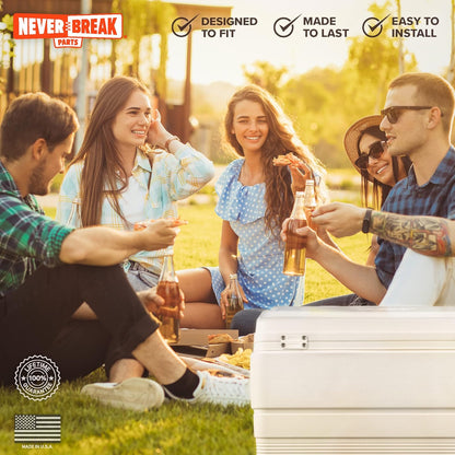 - 2 Pack White Igloo Cooler Hinges Replacement with Screws | High Strength Igloo Cooler Replacement Parts | Igloo Parts Kit for Ice Chests