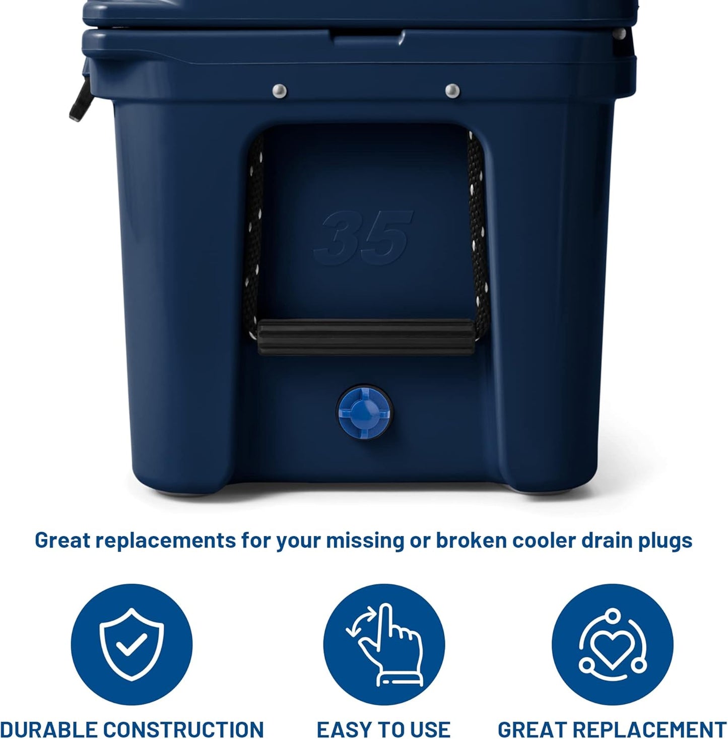 Cooler Drain Plug, 2 Pack Replacement, Compatible with Yeti Roadie, Tundra, And