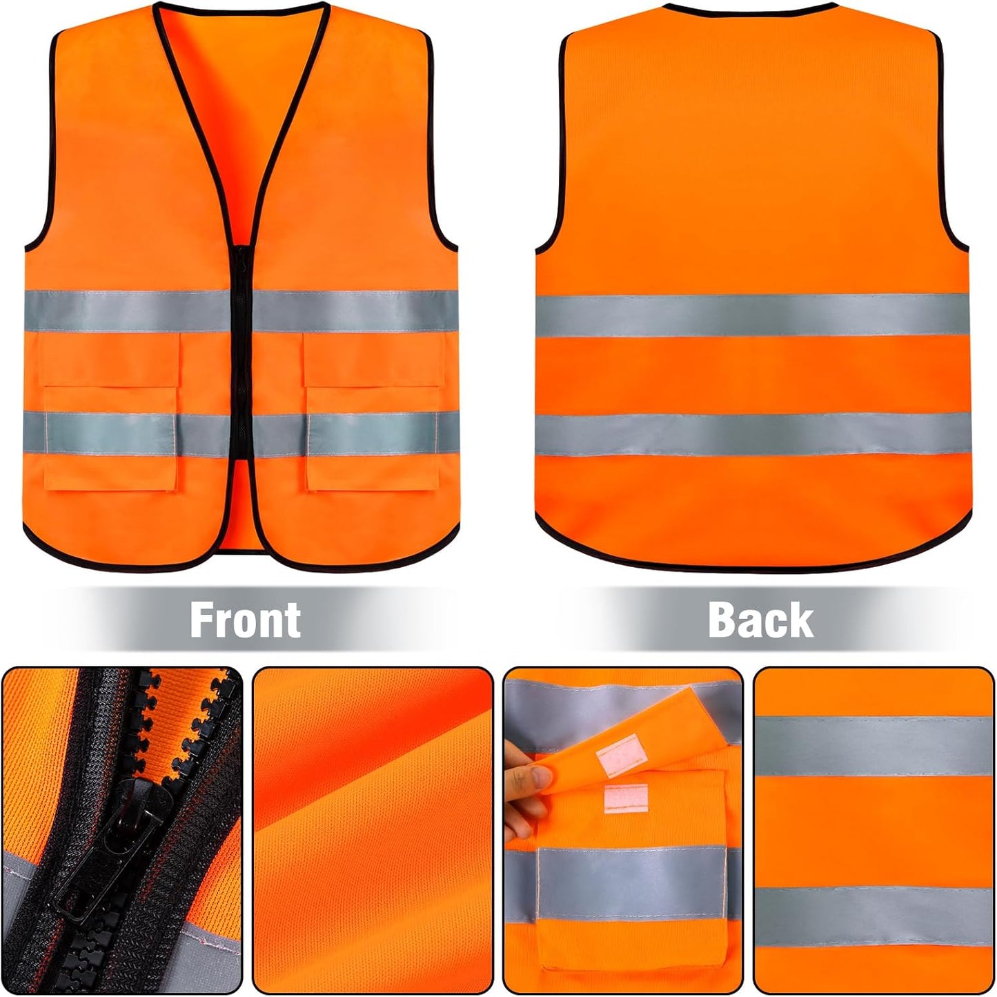 Blaze Orange Safety Vest and Hat Set for Outdoor Sports and Hunting Gear