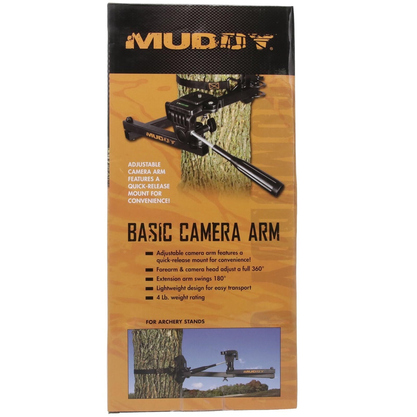 Muddy Basic Adjustable Camera Arm Lightweight 360 Degree Head for Hunters