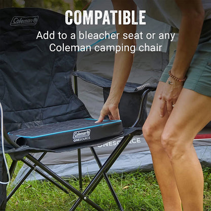 Onesource Outdoor Heated Camping Chair Pad with Rechargable Battery, Black