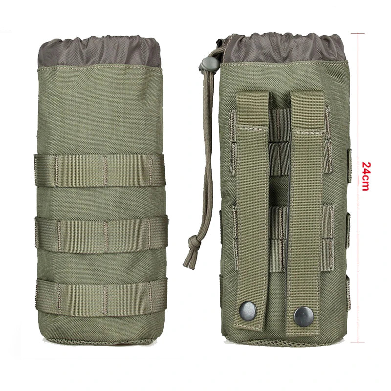 Outdoor Tactical Molle Water Bottle Pouch Portable Camping Water Kettle Bags for Backpack Vest Men'S Travel Cycling Camping Bag