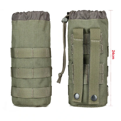 Outdoor Tactical Molle Water Bottle Pouch Portable Camping Water Kettle Bags for Backpack Vest Men'S Travel Cycling Camping Bag