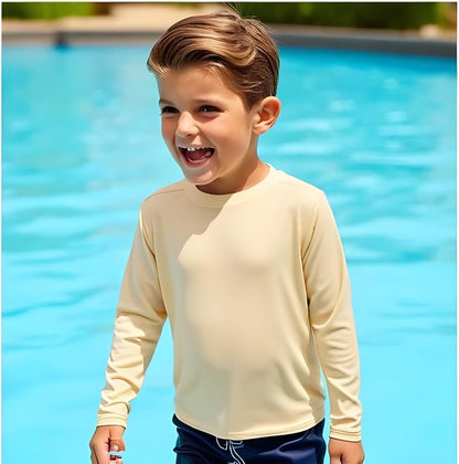 Boys Rash Guard Long Sleeve Swim Shirt - Quick Dry UPF 50+, Kids Fishing Shirt, Dry Fit Shirts for Boys Sizes XS-XL