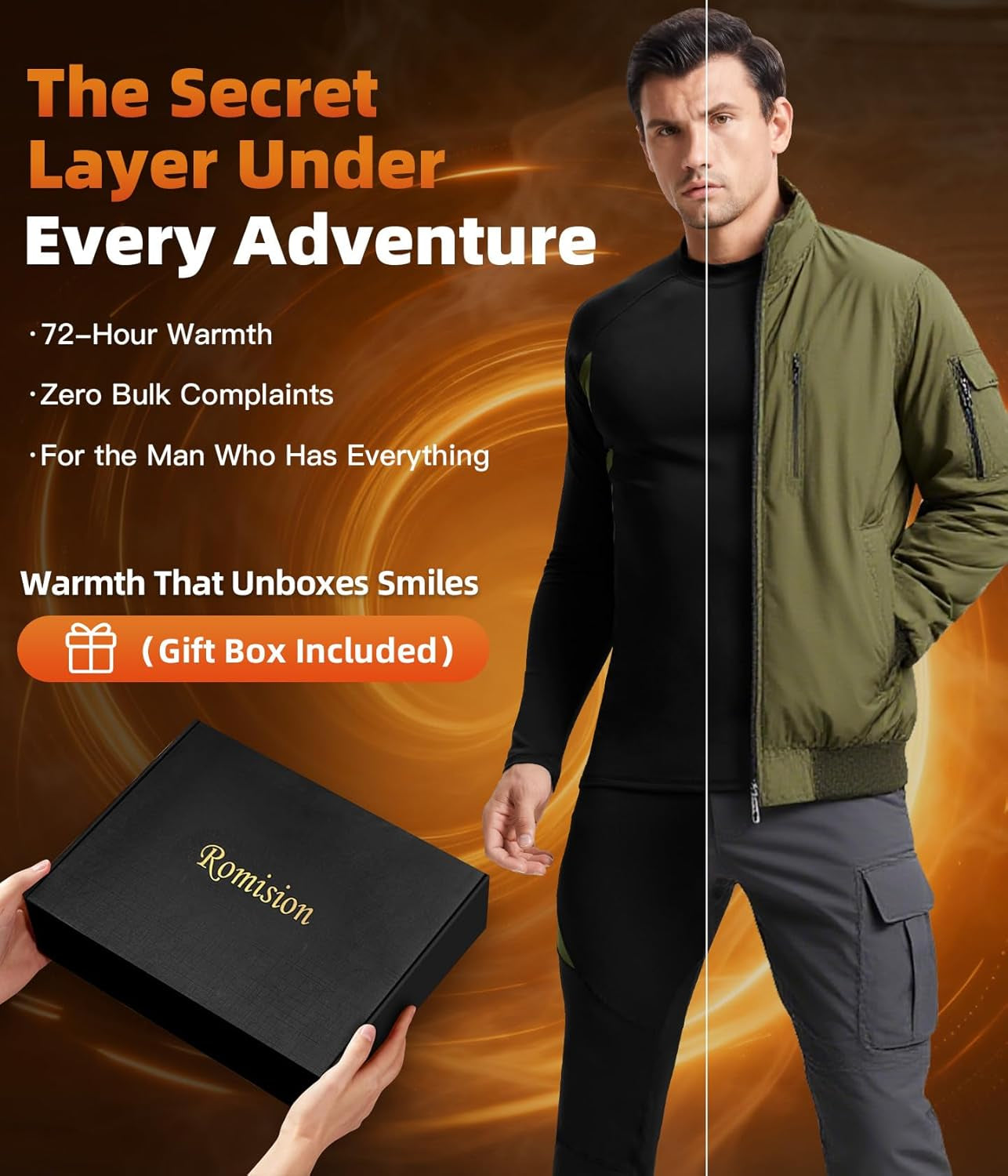 2 Pack Thermal Underwear for Men Long Johns Fleece Lined Hunting Gear Bottom Top Set Base Layer Cold Weather XS-4XL