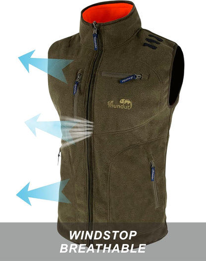 Reversible Men'S Waterproof Hunting Vest - Digital Green & Blaze Orange Camo