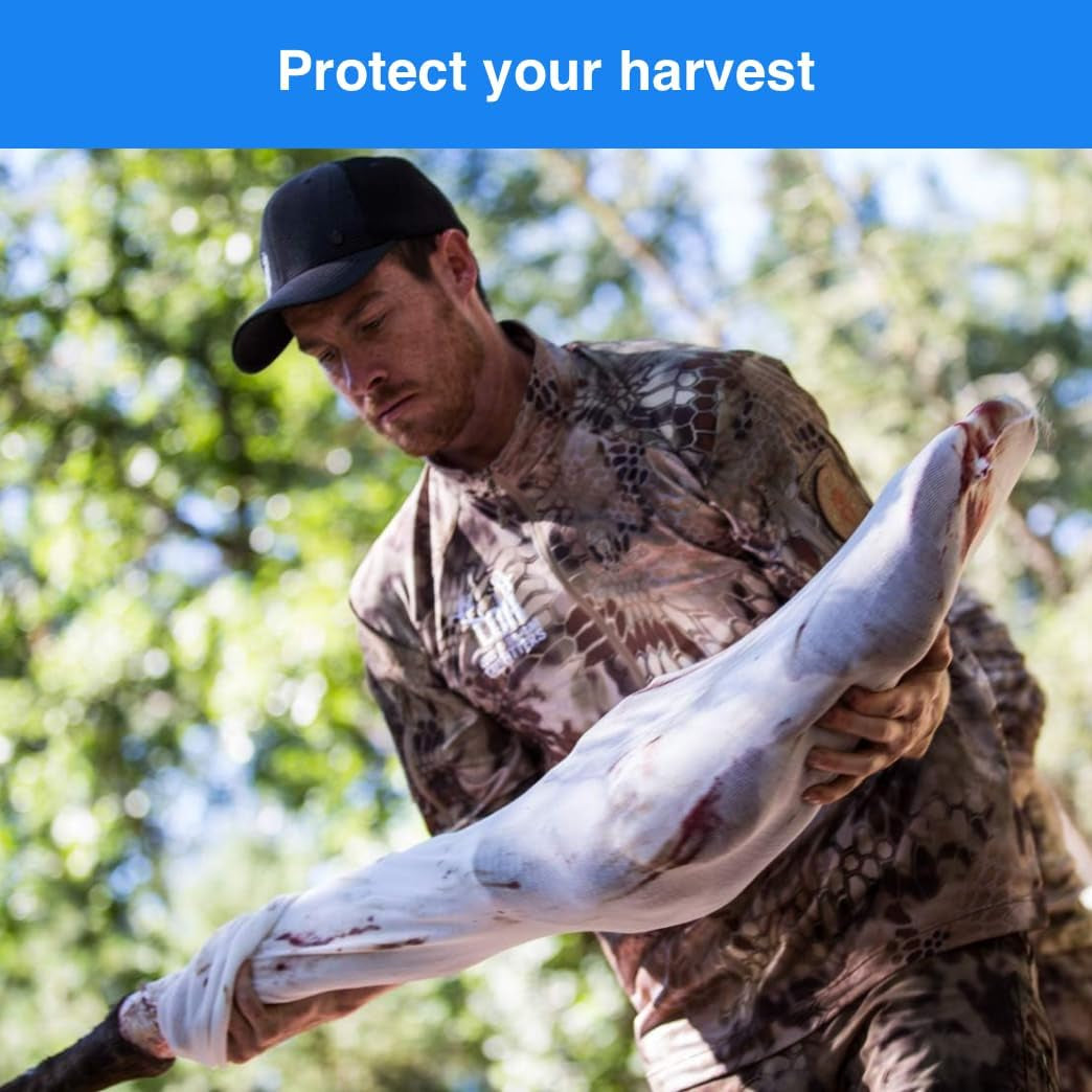 Heavy Duty Game Bags Hunting | Reusable, Breathable Meat Bags | Available in Packs of 1 or 4 for Deer or Elk Quarter Bags | Reusable | Vacuum Sealed to save Space | Deer, Elk, & Moose