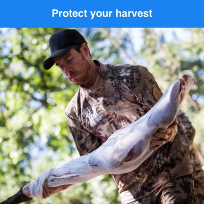 Heavy Duty Game Bags Hunting | Reusable, Breathable Meat Bags | Available in Packs of 1 or 4 for Deer or Elk Quarter Bags | Reusable | Vacuum Sealed to save Space | Deer, Elk, & Moose