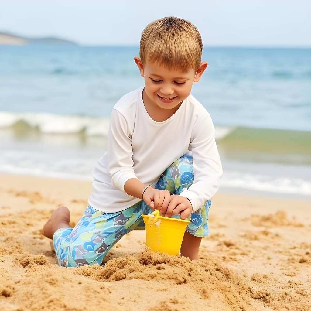 Boys Rash Guard Long Sleeve Swim Shirt - Quick Dry UPF 50+, Kids Fishing Shirt, Dry Fit Shirts for Boys Sizes XS-XL