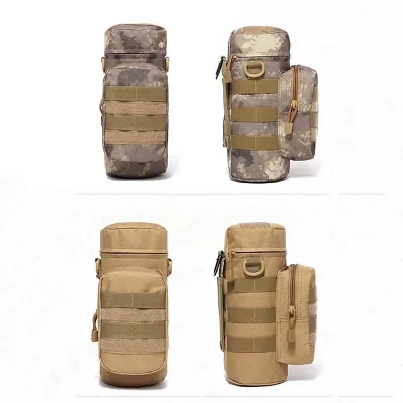 Tactical Molle Zipper Camo Water Bottle Pouches Small Mess Pouch Nylon Waterproof Waist Bag Outdoor Travel Sports Bottle Pouch