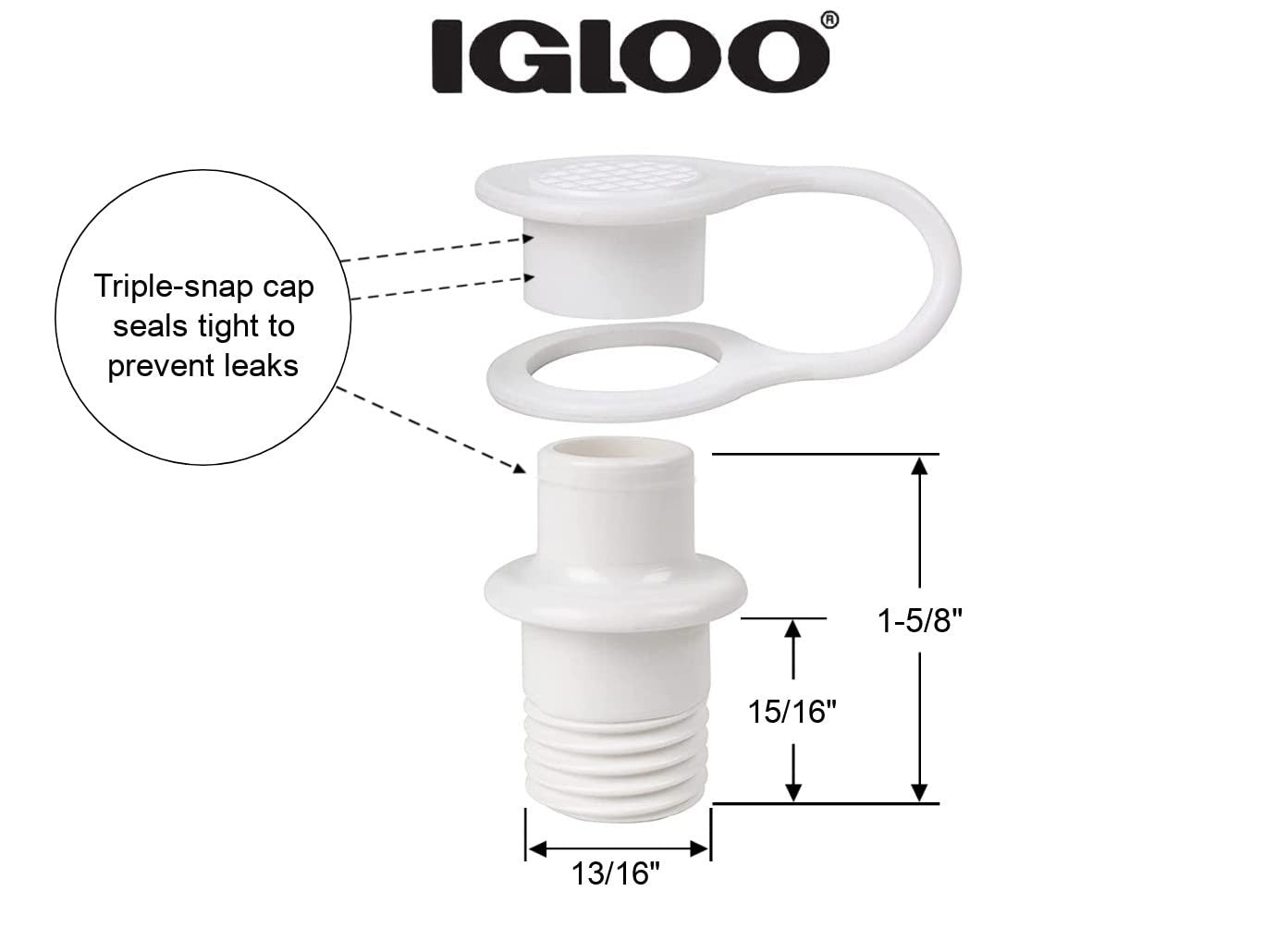 Replacement Triple Snap Drain Plug for Coolers & Ice Chests - Durable & Easy ...