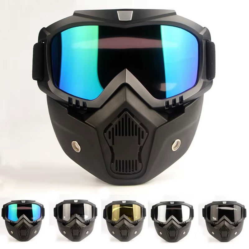 Bicycle Helmet Full Face Anti-Fog Mask Helmet Airsoft Full Head Gear Paintball Mask with Mouth Filter Safety Goggle Hunting Gear