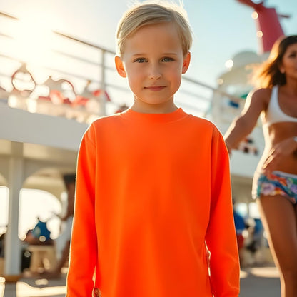 Boys Rash Guard Long Sleeve Swim Shirt - Quick Dry UPF 50+, Kids Fishing Shirt, Dry Fit Shirts for Boys Sizes XS-XL