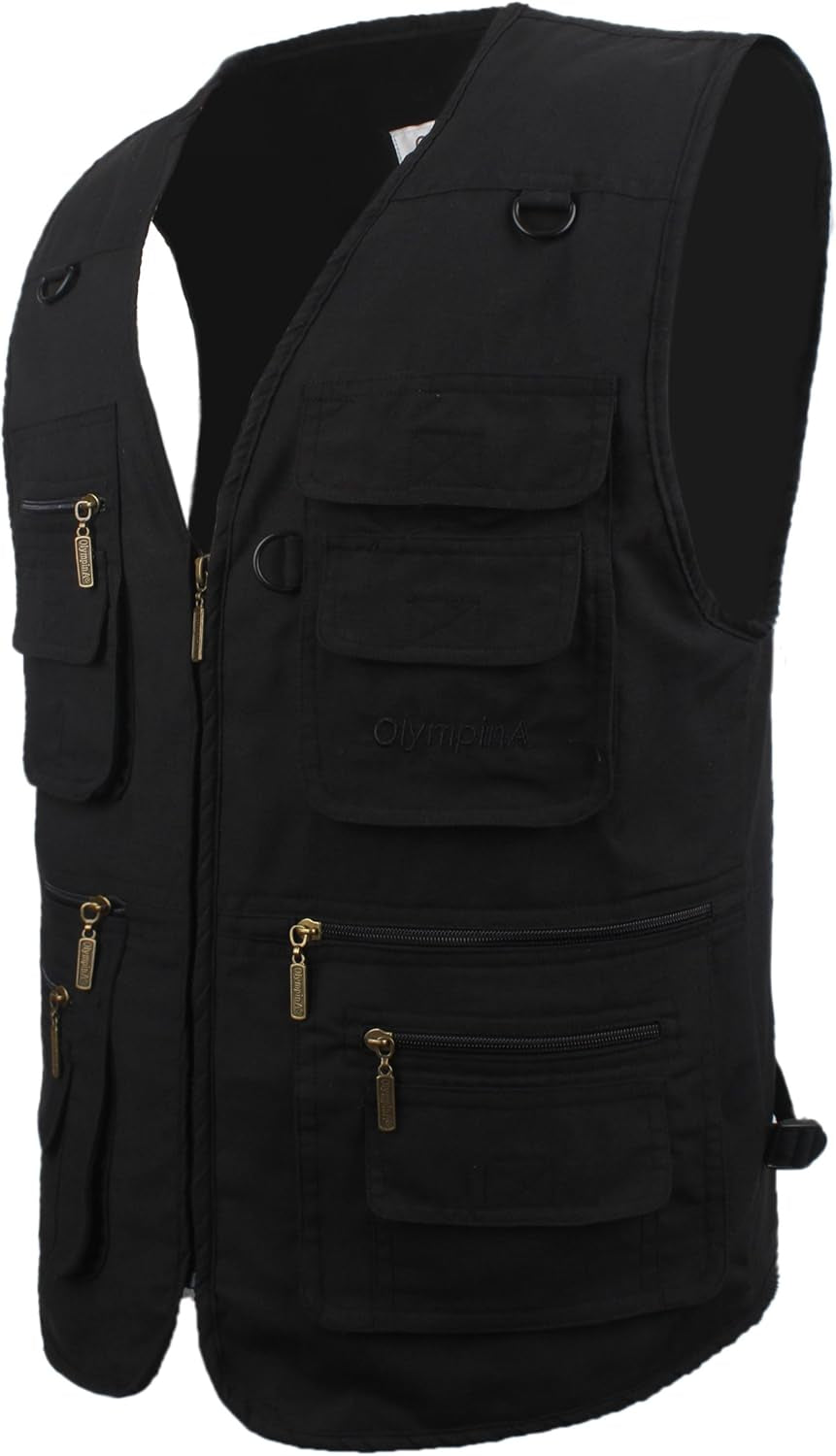 Men'S Poplin Outdoors Travel Sports Multi-Pockets Work Fishing Vest