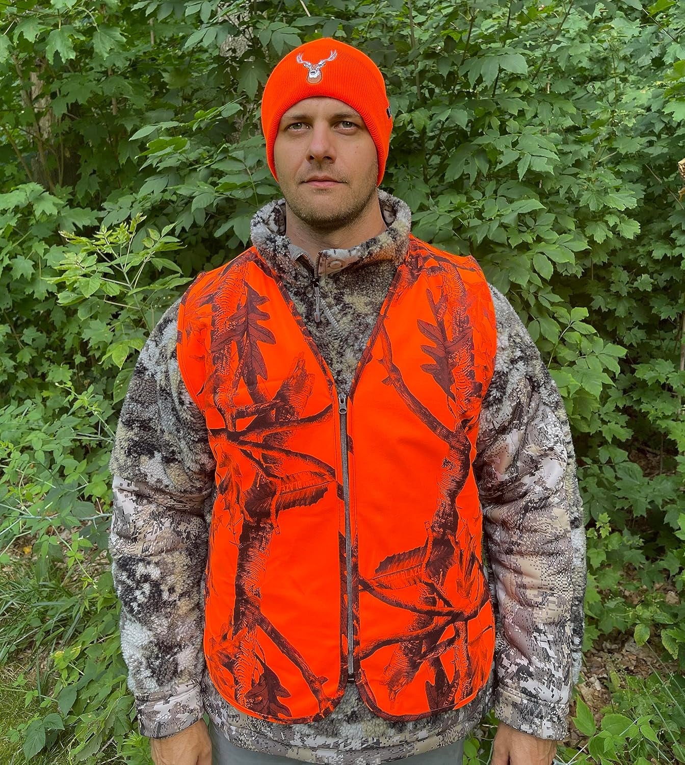 Klarny High Visibility Waterproof Orange Safety Vest for Hunting and Gear