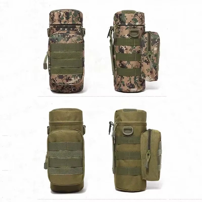 Tactical Molle Zipper Camo Water Bottle Pouches Small Mess Pouch Nylon Waterproof Waist Bag Outdoor Travel Sports Bottle Pouch