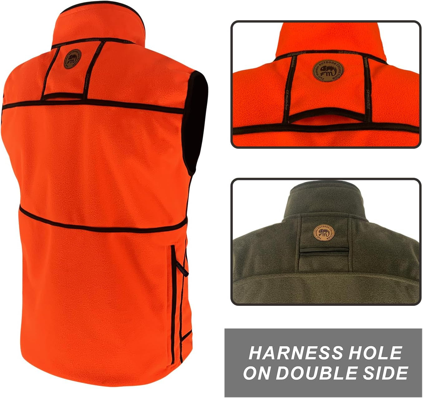 Reversible Men'S Waterproof Hunting Vest - Digital Green & Blaze Orange Camo