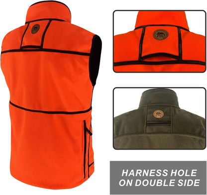 Reversible Men'S Waterproof Hunting Vest - Digital Green & Blaze Orange Camo