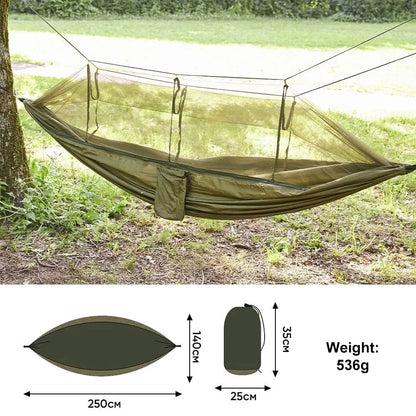 Camping Hammock, Camping Essentials, Lightweight Portable Double & Single Hammock with Tree Straps, Camping Gear for outside Hiking Camping Beach Backpack Travel