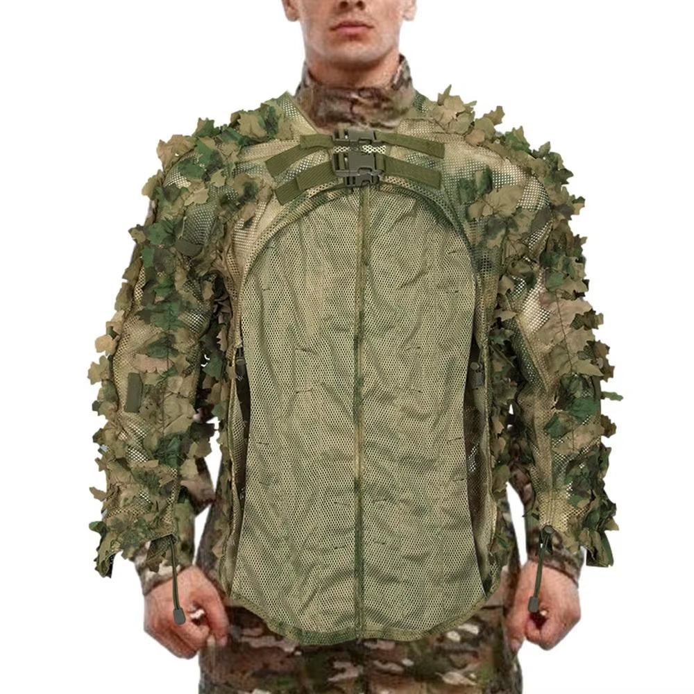 Ghillie Suit Breathable Ghillie Suit for Turkey Hunting Hunting Gear Camouflage Material Woodland Camouflage Jacket & Pants