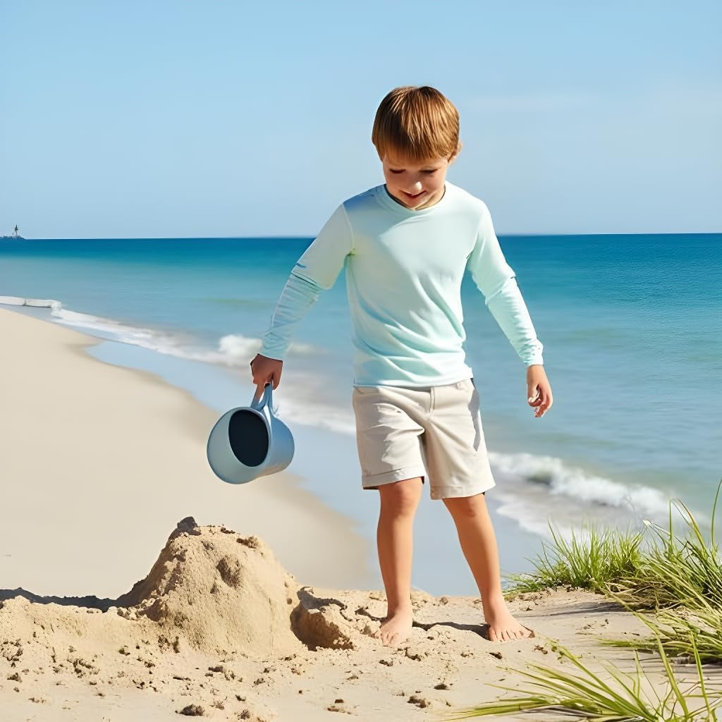 Boys Rash Guard Long Sleeve Swim Shirt - Quick Dry UPF 50+, Kids Fishing Shirt, Dry Fit Shirts for Boys Sizes XS-XL