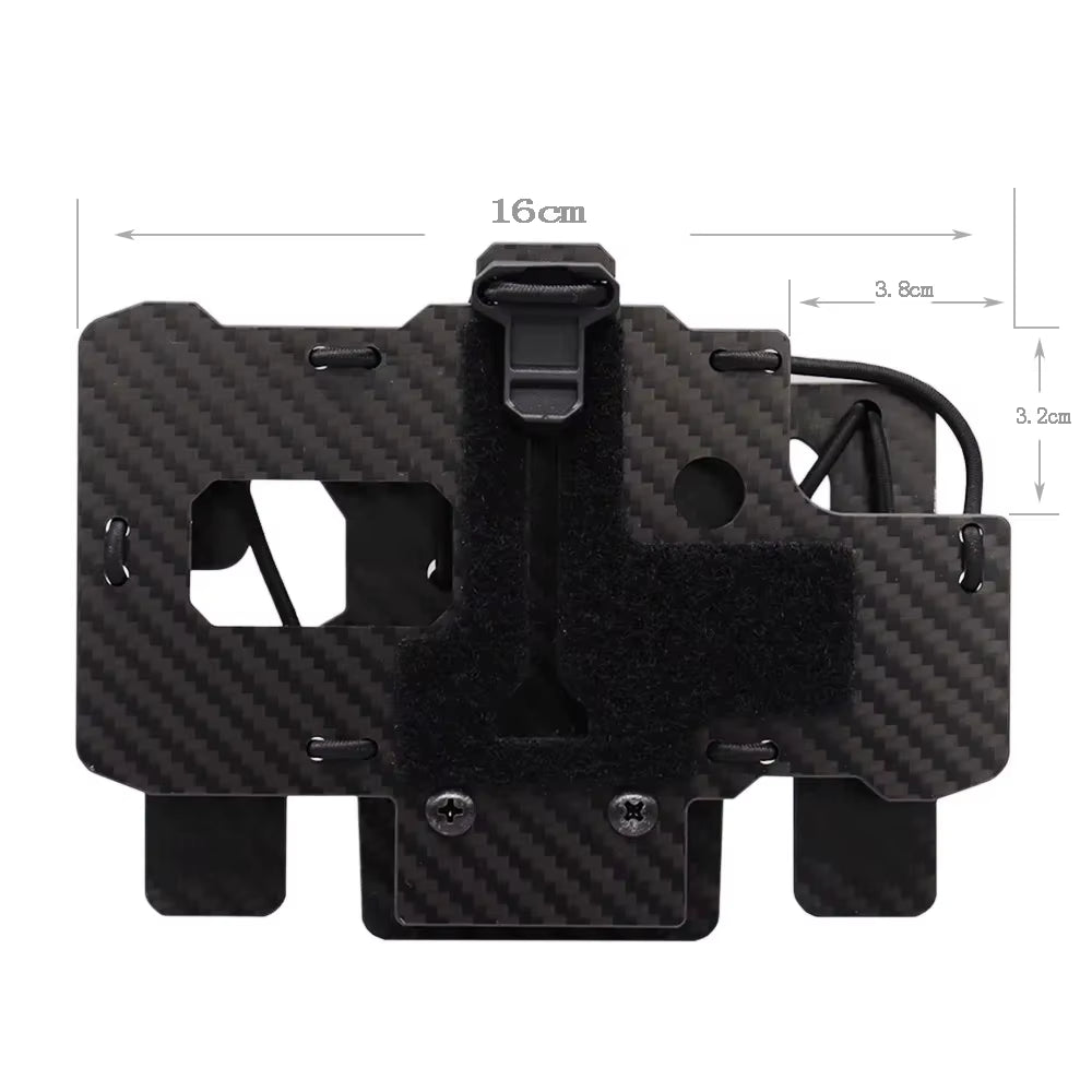 New Carbon Fiber Tactical MOLLE Folding Navigation Board Hunting Airsoft Vest Mobile Phone Holder Mount for Screen Size 4.7'-6.7