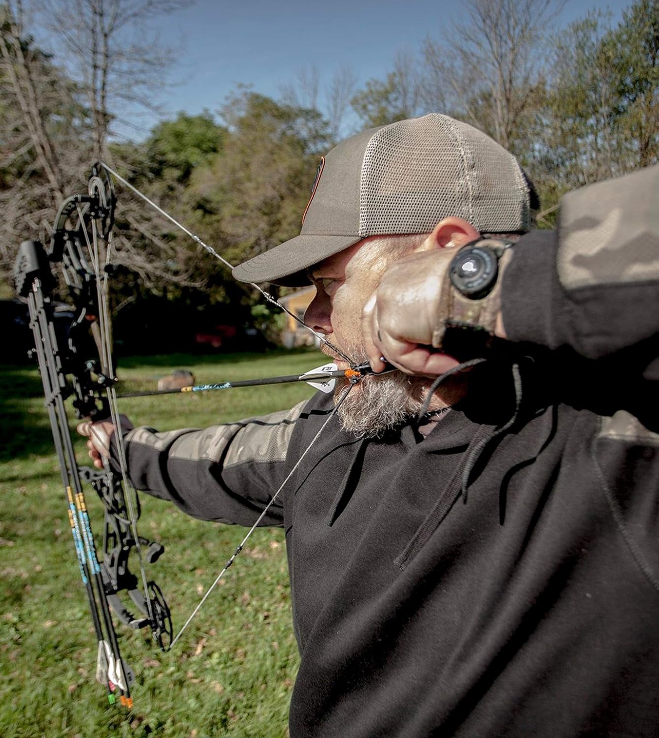 Heavyweight Camo Hoodie for Men - Hidden Security Pocket | V-Neck Opening