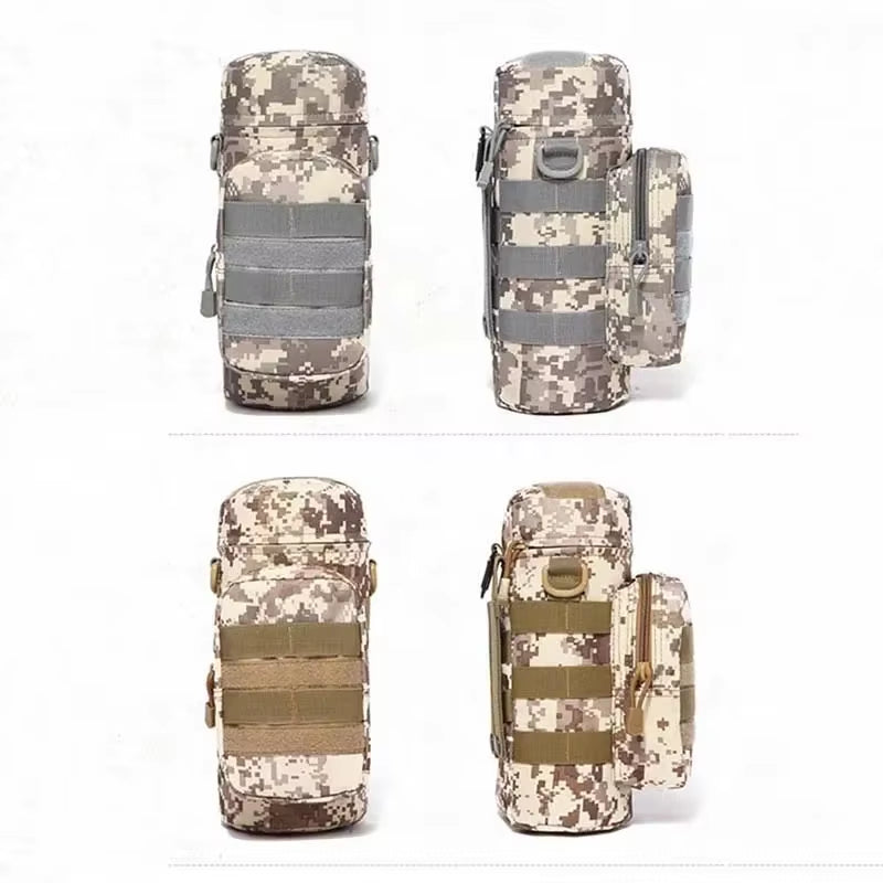 Tactical Molle Zipper Camo Water Bottle Pouches Small Mess Pouch Nylon Waterproof Waist Bag Outdoor Travel Sports Bottle Pouch