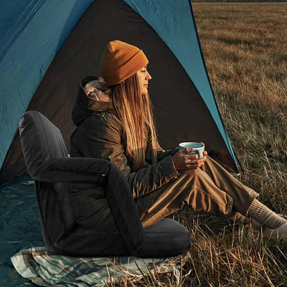 Heated Stadium Seat Bleacher Seat with Back & Arm Support, Portable 6 Reclinng Positions Stadium Seating for Bleachers, Bleacher Seats for Sports Events, Outing, Travelling, Hiking