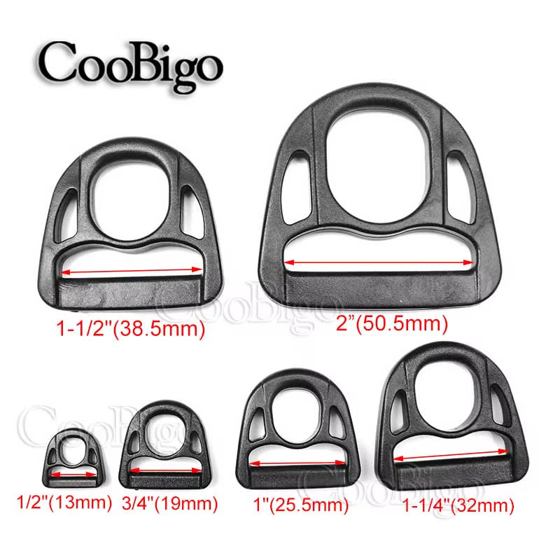 5Pcs 1/2"~2" Dee Ring Outdoor Tactical Backpack Durable D-Ring Buckle Multiuse Plastic for Hooks Strap Webbing