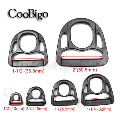5Pcs 1/2"~2" Dee Ring Outdoor Tactical Backpack Durable D-Ring Buckle Multiuse Plastic for Hooks Strap Webbing
