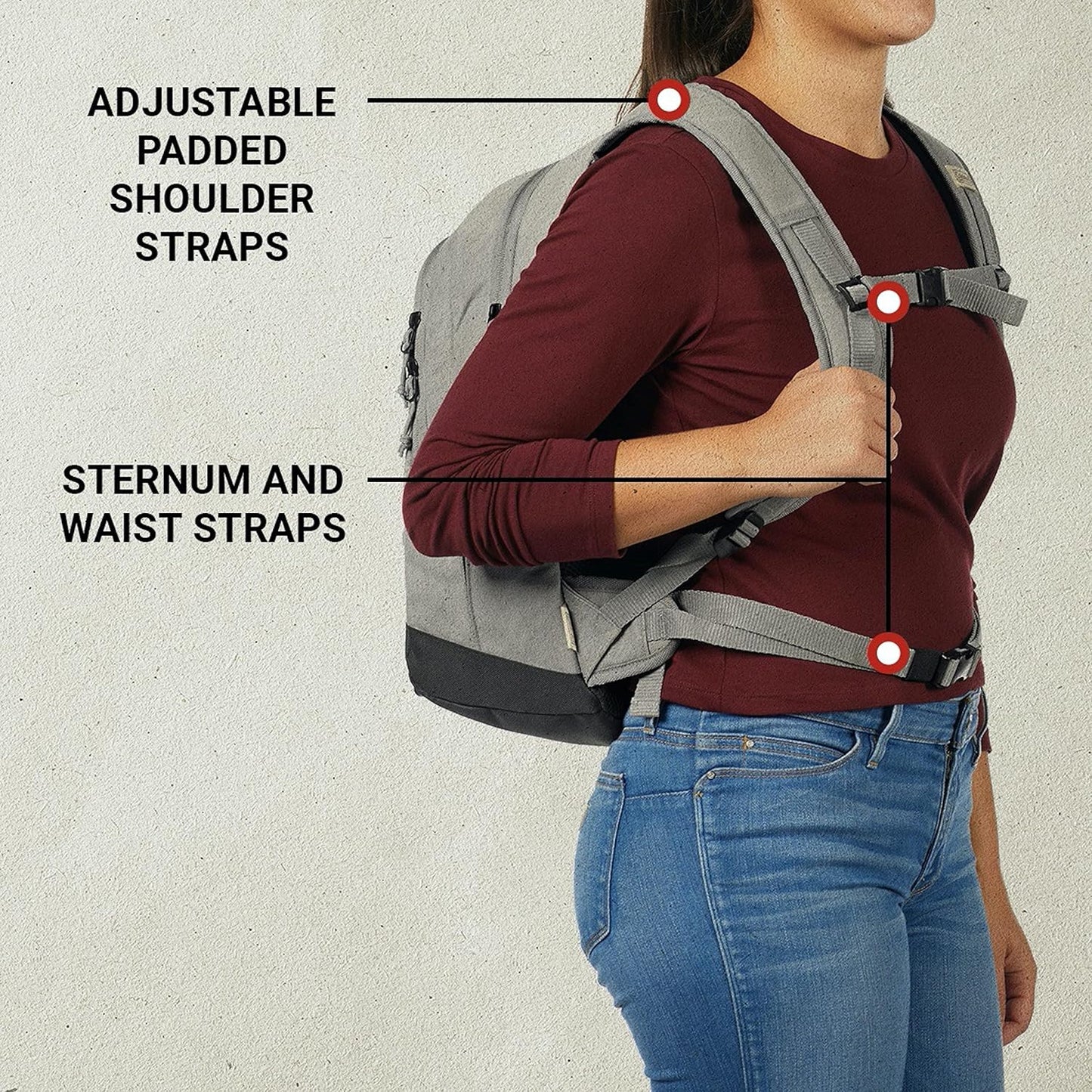 Backroads 30-Can Soft Cooler Backpack, Leak-Proof Portable Insulated Backpack Cooler, Keeps Contents Cold up to 24Hrs, Built-In Bottle Opener