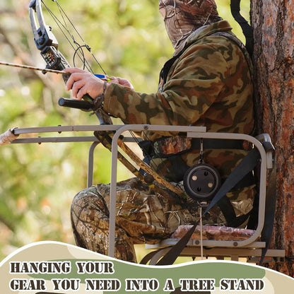 2 Pcs Tree Stand Gear Hoist 29.5 Ft Retractable Bow & Gear Hoist Bow Hunting Gear Accessories for Hunting Bow, Black