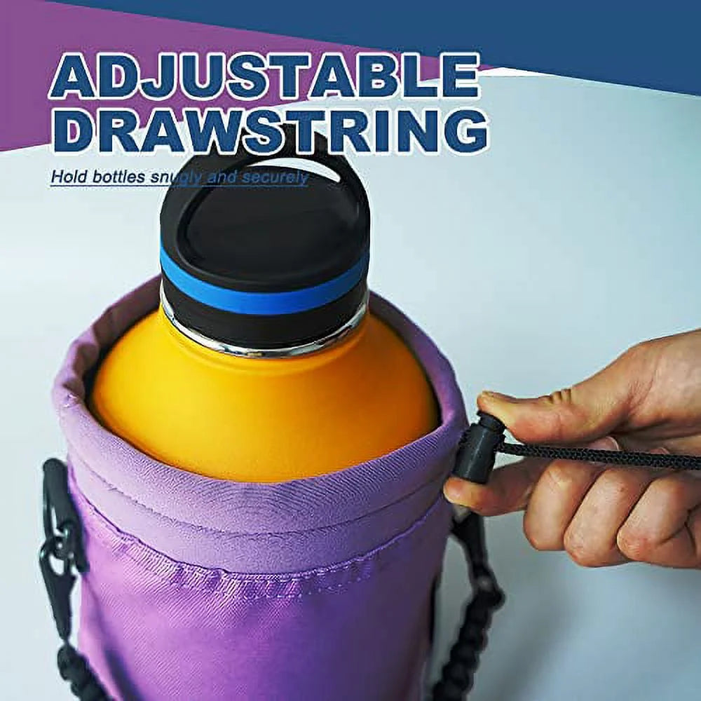 Insulated 64 Oz Water Bottle Holder with Shoulder Strap