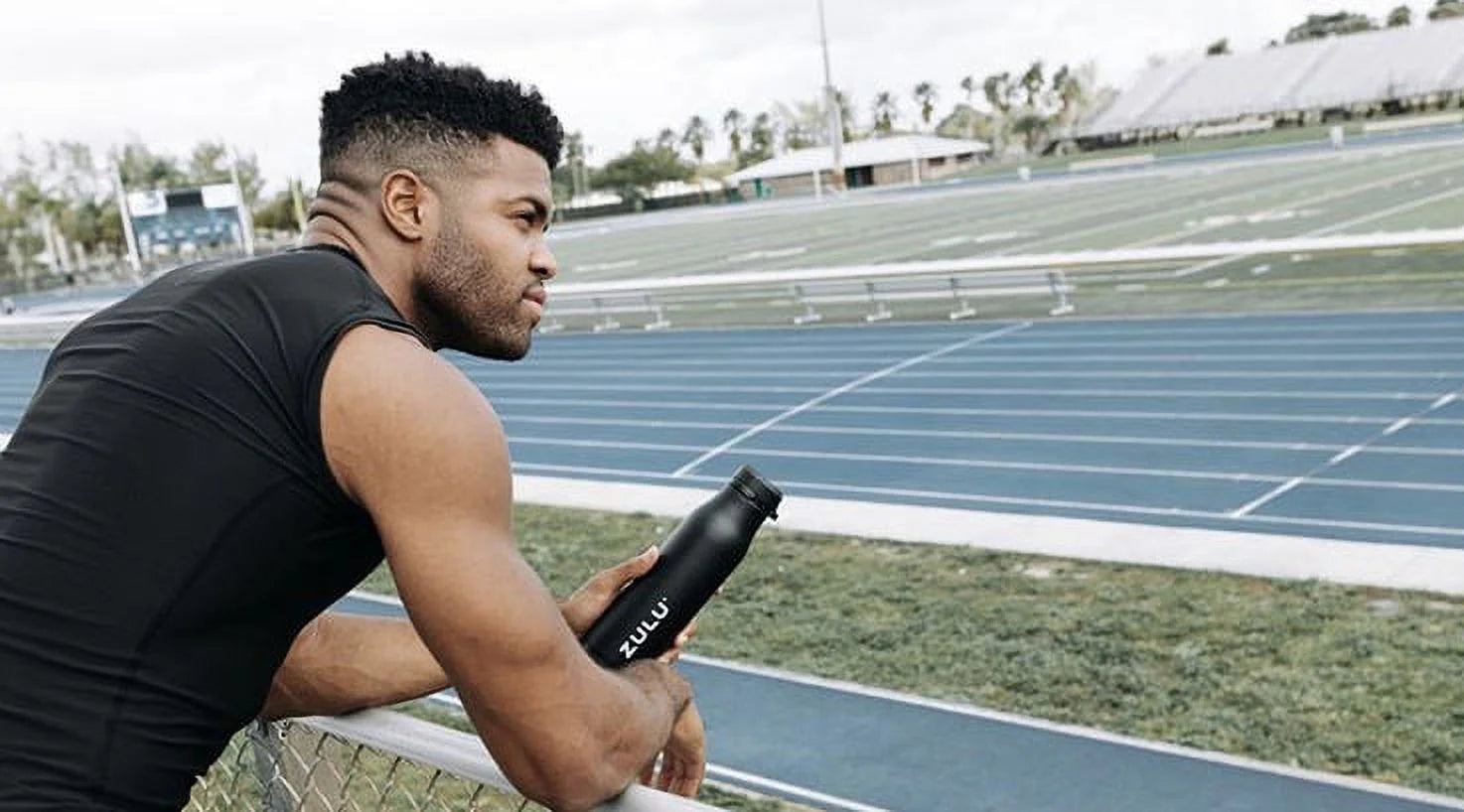 Ace 24 Fl Oz. Black Stainless Soft Chug Bottle